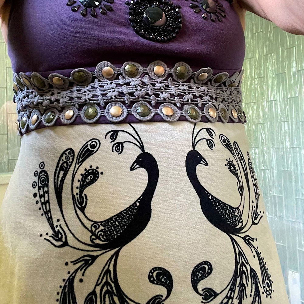 Bohemium style FREE PEOPLE DRESS with embellishments.